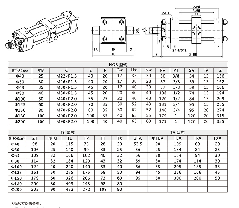 HOB重型拉杆液压缸TC中间耳轴外形安装尺寸图.jpg